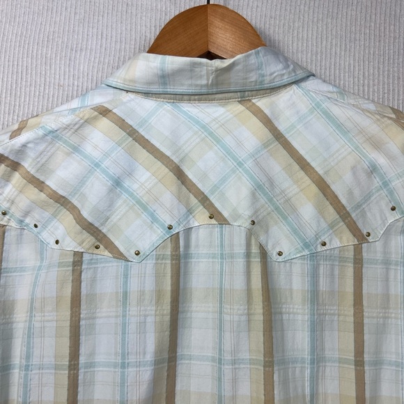 ARIAT Women’s XL Plaid Snap Front Western Shirt Top Long Sleeve Studded Collared - Picture 11 of 11